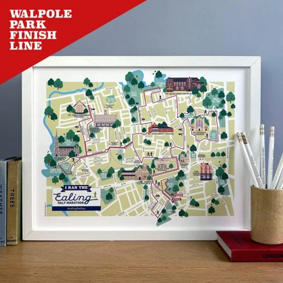Ealing Half Marathon Illustrated Map Print