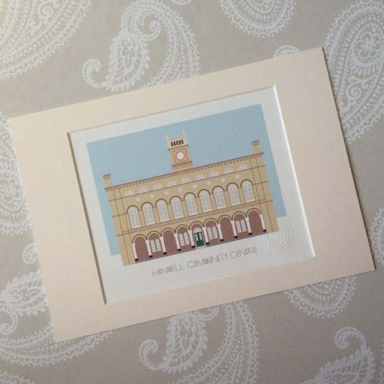 Hanwell Community Centre Illustrated A4 Print