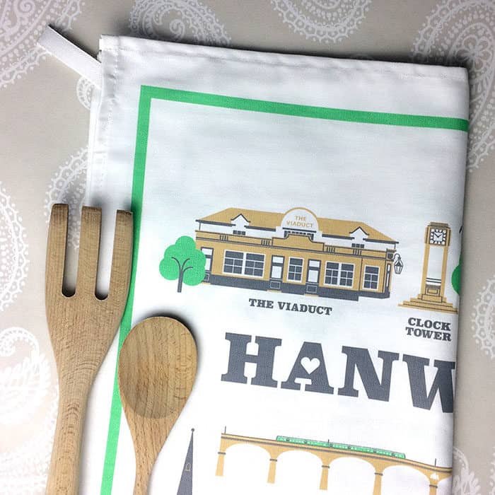 Hanwell Illustrated Tea Towel