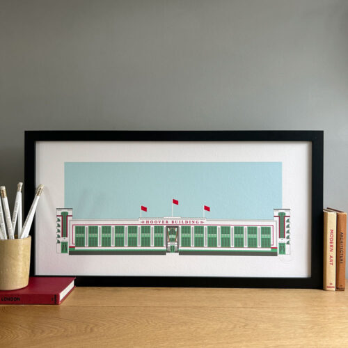 Hoover Building Illustrated Print