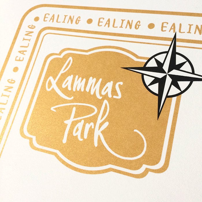 Lammas Park in Ealing Illustrated Map Print
