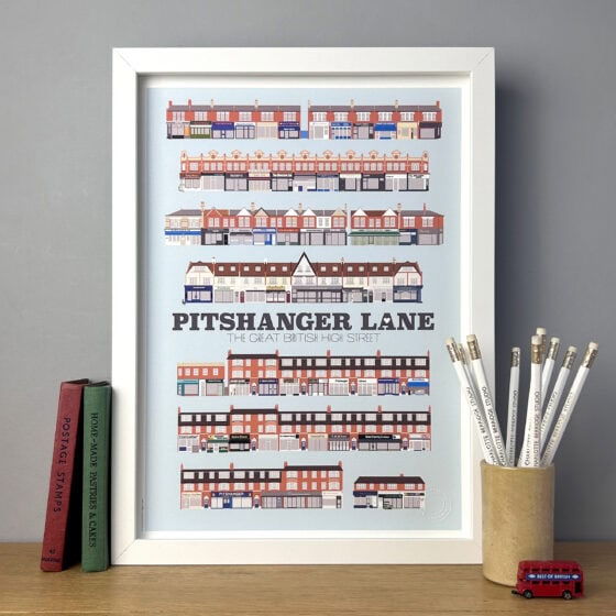 Pitshanger Lane Illustrated Print