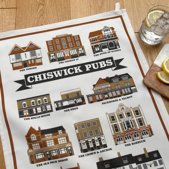 Chiswick Pubs Illustrated Tea Towel - Image 2