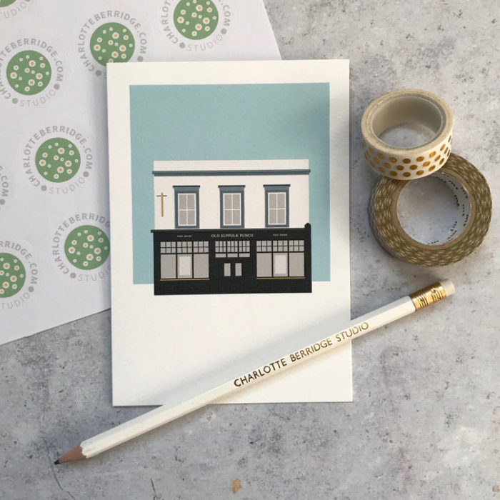 Old Suffolk Punch W6 Illustrated Card