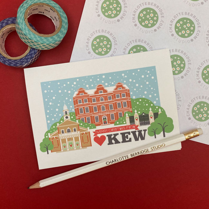 Kew Scene Illustrated Christmas Cards - Image 2
