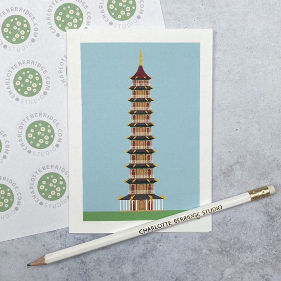 Great Pagoda Kew illustrated card