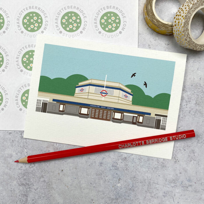 Hounslow West Station Illustrated Card