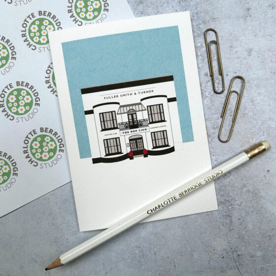 The Red Lion SW13 Illustrated Card