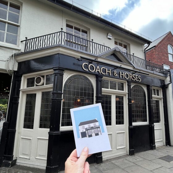 The Coach & Horses SW13 Illustrated Card - Image 2