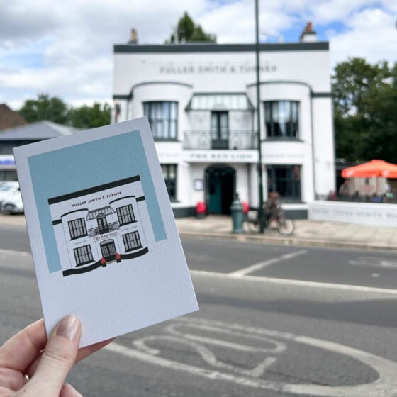 The Red Lion SW13 Illustrated Card - Image 2