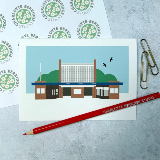West Acton Station Illustrated Card