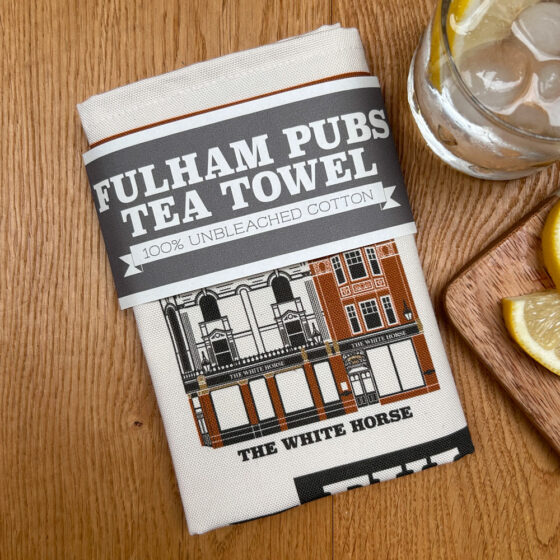 Fulham Pubs Illustrated Tea Towel - Image 2