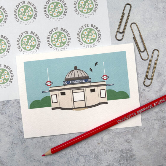 Clapham Common Station Illustrated Card