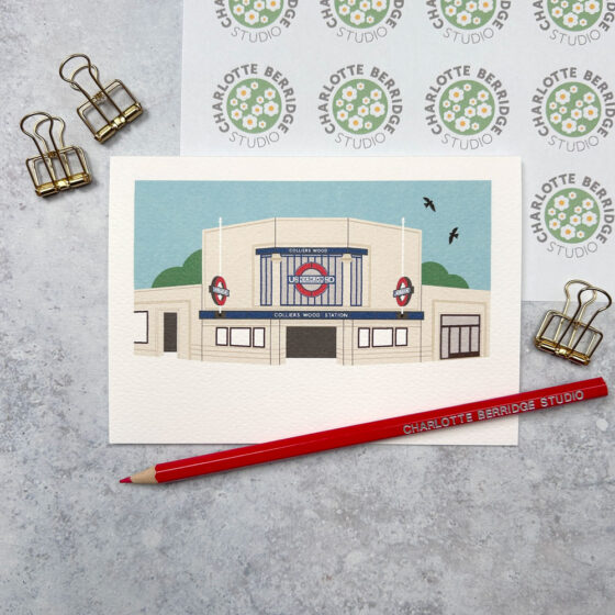 Colliers Wood Station Illustrated Card