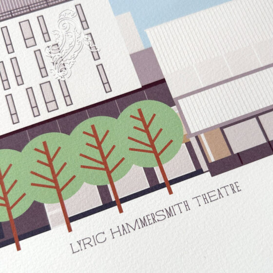 Lyric Hammersmith Theatre Illustrated A4 Print - Image 2