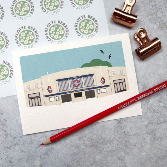 Tooting Broadway Station Illustrated Card