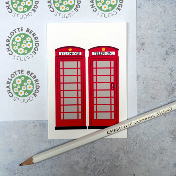 Mini Telephone Box Illustrated Card