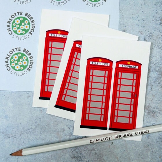 Mini Telephone Box Illustrated Card - Image 3