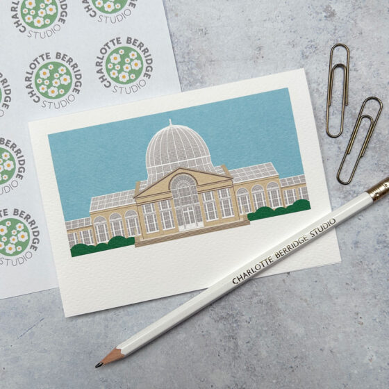 The Great Conservatory at Syon Park Illustrated A6 Card