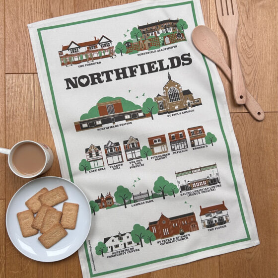 Northfields Illustrated Tea Towel