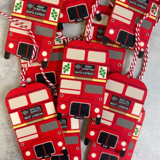Wooden Bus Decoration