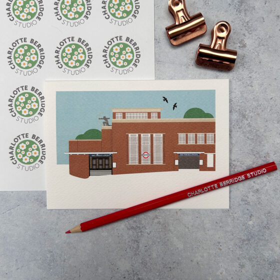 East Finchley Station Illustrated Card