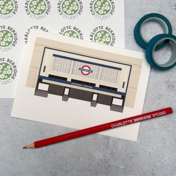 Holborn Station Illustrated Card