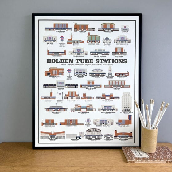 Holden Tube Stations Illustrated Print