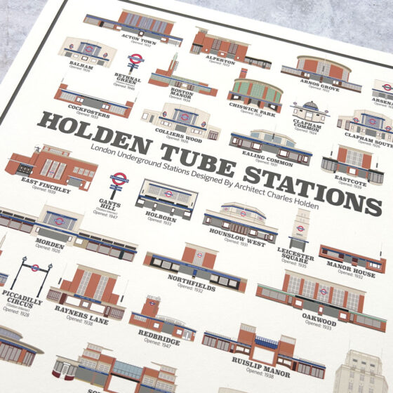 Holden Tube Stations Illustrated Print - Image 3