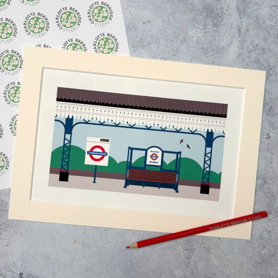 Turnham Green Station Illustrated A4 Print